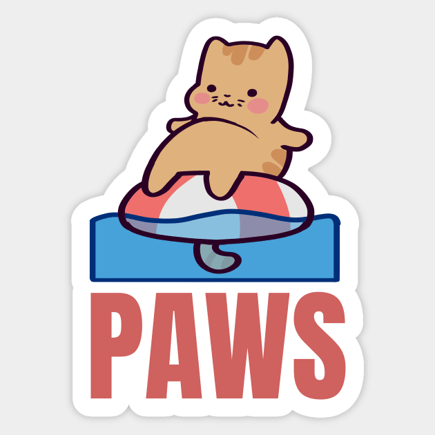 PAWS Cat Sticker by ThumboArtBumbo